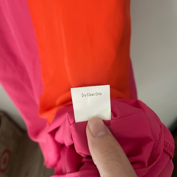 Julie Brown New York Vibrant Pink and Orange Silk Mini Dress Size 8 - Picture 8 of 9